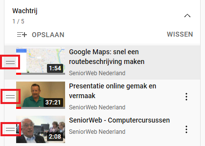 YouTube wachtrij